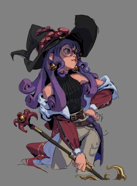 Witch Characters, Witch Art, Arte Fantasy, A Witch, Character Design References, Dnd Characters, Cartoon Art Styles, Fantasy Character Design, Art Reference Poses