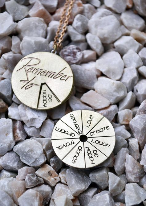 Handmade Resolutions Wheel / Christmas Gift / by Bubblebox on Etsy Promise Necklace, New Years Resolutions, Necklace Quotes, Jewelry Quotes, Nouvel An, Travel Gifts, Gift For Women, Inspirational Gifts, Rose Gold Plates