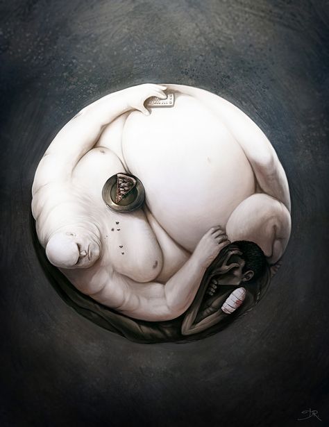 Yin and Yang of world hunger - David Revoy Spleen Qi Deficiency, Qi Deficiency, Standard American Diet, World Hunger, Reality Of Life, Powerful Images, Traditional Chinese Medicine, Chinese Medicine, Eating Habits