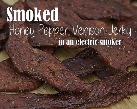 Pepper Jerky Recipe, Peppered Jerky Recipe, Smoker Jerky Recipes, Jerky Marinade Recipes, Smoker Recipes Chicken, Deer Jerky Recipe, Venison Jerky Recipe, Jerkey Recipes, Smoked Jerky