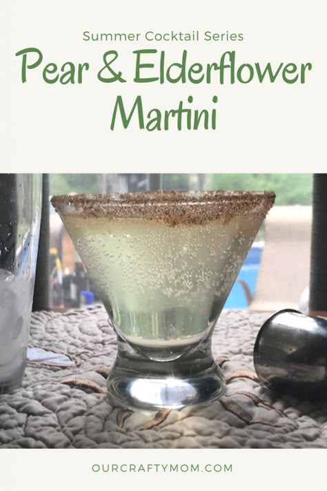 Pear Martini With Elderflower, Refreshing Martini Recipes, Elderflower Martini, Pear Martini, Martini Recipe, Crafty Mom, Boozy Drinks, Martini Recipes, Cocktail Drinks Recipes