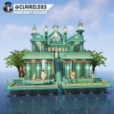 Minecraft Water Temple, Minecraft Water House, Dark Castles, Minecraft Oasis, Minecraft Aquarium, Minecraft L, Minecraft Temple, Monument Ideas, Minecraft Building Ideas