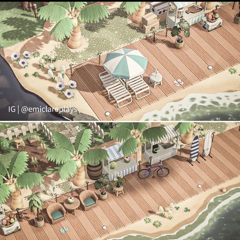 Animal Crossing Boardwalk, Acnh Idea, Animal Crossing 3ds, Ac New Leaf, Animal Crossing Guide, Animal Crossing Wild World, Island Theme, Deco Nature, Animal Crossing Villagers