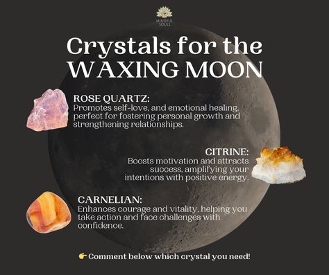 I just saw this post about the best crystals to use for this waxing moon cycle. I thought I'd pass it along to you all. This reminds me that on Sunday, the 21st, we have another Full Moon coming up. Would you like to meet and do a little Tarot reading and burn a few blockages like we did last month? Just let me know! Thanks to Mindful Souls for the OP! #waxingmoon #waxingmoonmagic #waxingmoonenergy #waxingmoonspells #waxingmoonritual #fullmoon #fullmoon🌕 #fullmoonmagic #fullmoonritual #f... Waxing Gibbous Moon Rituals, Waxing Moon Affirmations, Waxing And Waning Moon, Moon Waxing Gibbous, Moon Waxing Crescent, Waxing Moon, Moon Spells, Best Crystals, Moon Cycle