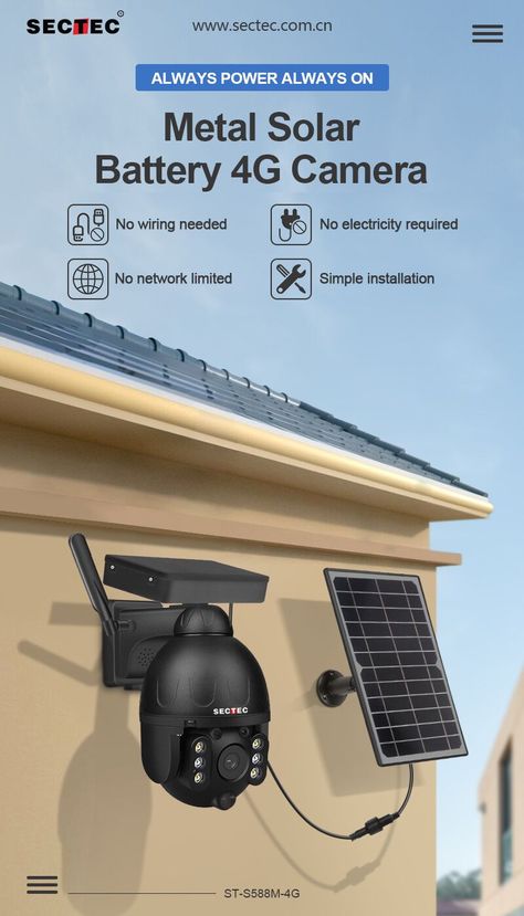 #Sectec New Product 1080P PIR Outdoor Battery 4G Solar PTZ Camera. Solar Cctv Camera, Cctv Installation, Solar Camera, Best Security Cameras, Cctv Camera Installation, Solar Kit, Ptz Camera, Frame Gallery, Security Cameras