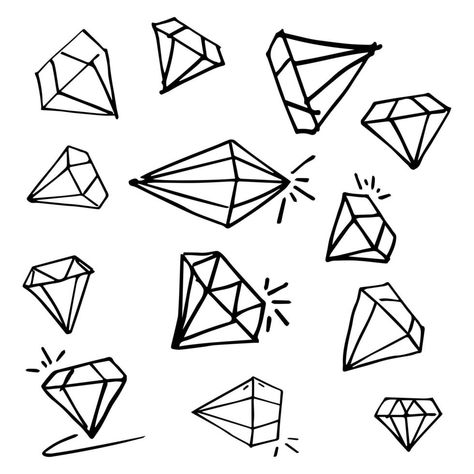 Doodle hand draw diamond set, vector illutration. Draw Diamond, Diamond Doodle, Drawing Vector, Hand Draw, Logo Banners, Cityscape Photos, Presentation Slides, Nature Backgrounds, Heart With Arrow