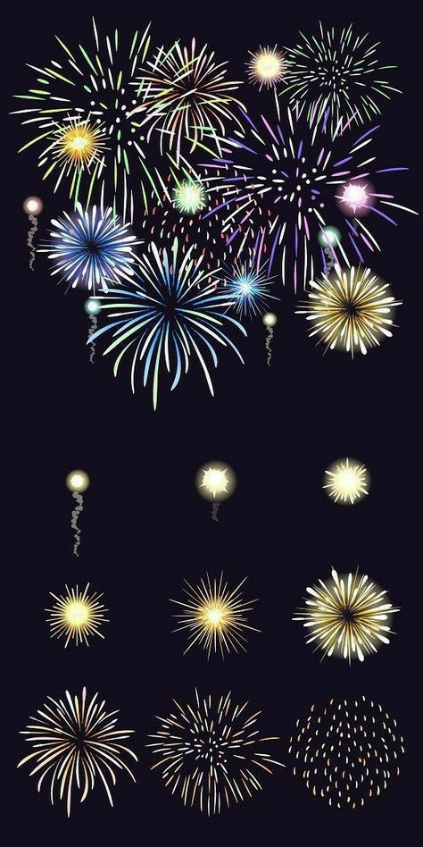 Watercolor Fireworks Tattoo, Celebration Painting, Firework Tattoo, How To Draw Fireworks, Firework Painting, Fireworks Craft, Party Vector, Fireworks Art, Fireworks Design