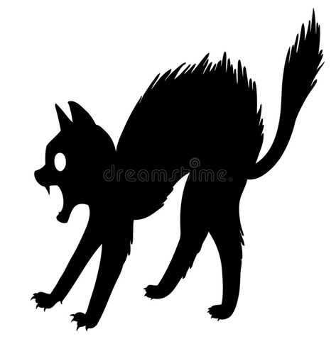 Scared cat. Black silhouette of a cartoon cat that has just been freaked out , #sponsored, #Black, #cat, #Scared, #freaked, #cartoon #ad Halloween Cats Drawings, Cat Scared Drawing, Scared Cat Tattoo, Scared Cat Illustration, Scared Cat Drawing, Scared Cartoon, Scared Black Cat, Cartoon Black Cat, Halloween Friday The 13th