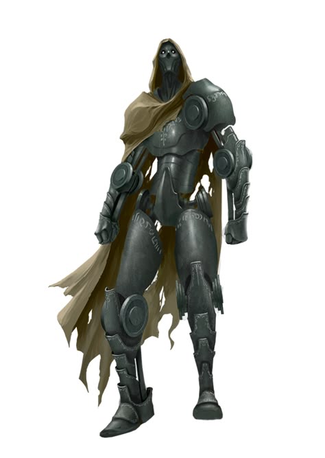 Warforged Dnd, Fantasy Robot, Dnd Cleric, Pathfinder 2e, Dungeons And Dragons Characters, Dnd Art, Robots Concept, Ex Machina, Robot Concept Art