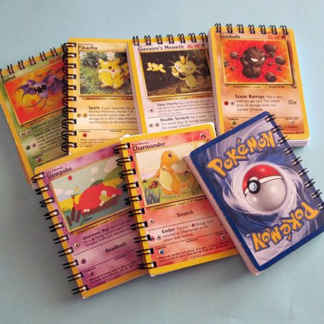 Pokemon Card Crafts, Pokemon Journal, Pokemon Card Display, Pokemon Notebook, Mini Pokemon, Diy Pokemon, Kartu Pokemon, Pokemon Room, Pokemon Diy