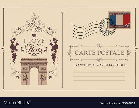 Paris Vector, French Landmarks, Retro Postcard, Travel Fashion Winter, Triumphal Arch, India Photography, Love Paris, I Love Paris, Usa Products