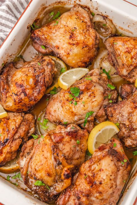 Lebanese Chicken Thighs Lebanese Baked Chicken With Potatoes, Lebanese Grilled Chicken Recipes, Chicken Thigh Dishes For Dinner, Lebanese 7 Spice Chicken Recipes, Lebanese Lemon Chicken, Lebanese Food Traditional Chicken, Lebanese Marinated Chicken, Syrian Chicken Recipes, Boned Chicken Recipes