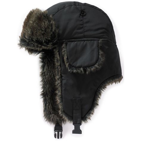 Winter is no match for our extra large fur trim hat that fits just snug enough to stay on but not enough to feel tight. The side flaps keep your ears warm no matter how low the temperature is. Size: big - 3xl/4x. Color: black. Gender: male. Age Group: adult. Pattern: Solid. Material: Polyester. Fur Trapper, Fur Trapper Hat, Funky Hats, Dope Outfits For Guys, Trapper Hat, City Hunter, Trapper Hats, Dope Fashion, Swag Shoes