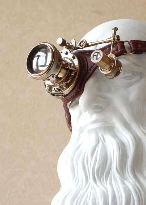 Artificer Goggles, Goggles Concept Art, Steampunk Monocle, Hephaestus Aesthetic, Steampunk Reference, Steampunk Helmet, Steampunk Eye, Stud Outfits, Steampunk Glasses