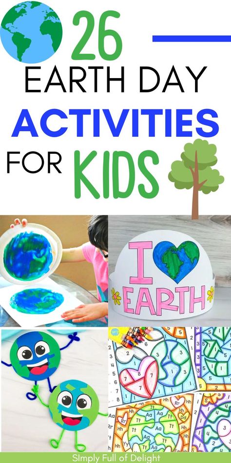 Earth Day Crafts and Printables Earth Day First Grade, Earthday Activity For Kids, Earth Day Crafts For Kindergarten, Earth Day Art Projects, Earth Day Activities For Kindergarten, Earth Day Craft Ideas, Earth Day For Kids, Earth Day Crafts For Kids, Earth Day Printables