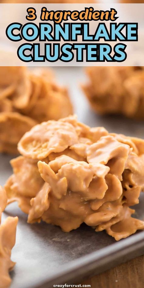 Peanut Butter Cornflake Clusters, Corn Flakes Treats, Frosted Flakes Treats, Peanut Butter Cornflakes No Bake, Cornflakes And Peanut Butter Treats, Peanut Butter Cornflakes, Cornflake Candy Peanut Butter, Butterscotch Cornflake Crunchies, Cornflake Candy