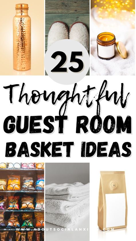 Are you looking for ideas to stock your guest room basket? If you worry a lot about having guests and not having the right things, click through to this post to make sure you haven't forgotten anything! #guestroombasket #welcomebasket #welcomebasketideas What To Put In Guest Room For Guests, Guest Room Goodies, Gift Baskets For Guests Room, Welcome Ideas For Guests, Guestroom Bathroom Basket, Welcome Kit For House Guests, What To Put In Guest Room Basket, Welcoming Guests Ideas, Guest Room Baskets Welcome