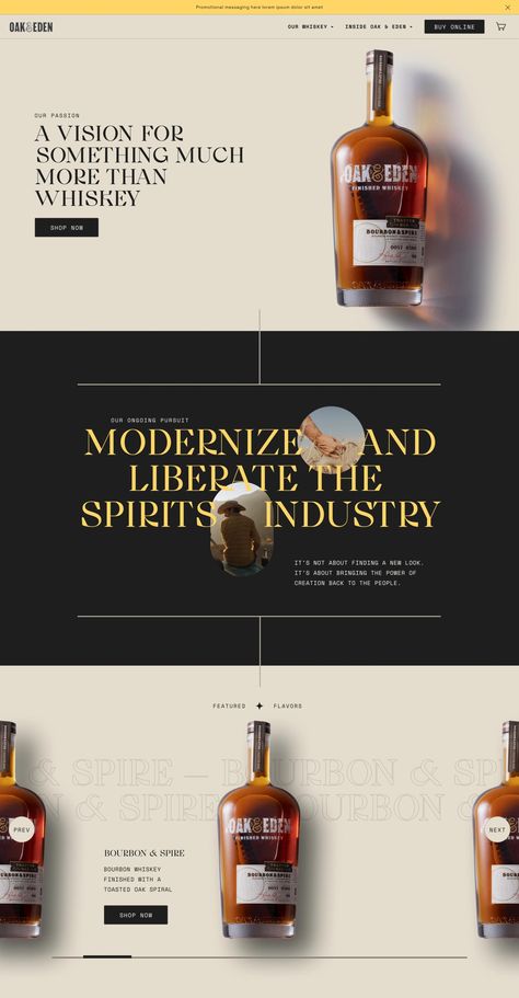 Oak & Eden - Elva Design Group Alcohol Website Design Inspiration, Wine Website Design, Liquor Social Media Design, Liquor Website Design, Wine Website, Bar Website Design, Wine Website Design Inspiration, Wine Websites, Brewery Website