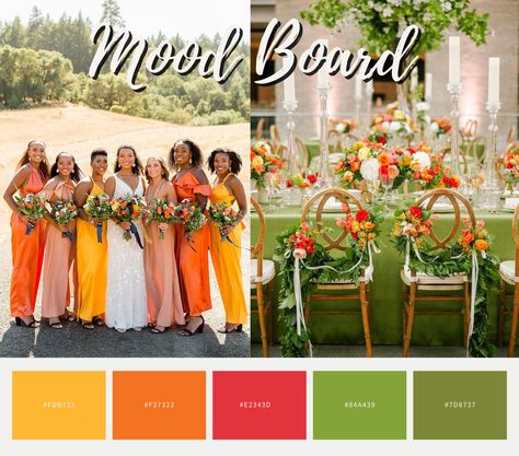 Pink Orange Yellow Green Wedding, Sunset Theme, Wedding Motifs, Wedding Aesthetics, Jamaica Wedding, Wedding Moodboard, Alternate Universe, Wedding Activities, Wedding 2025