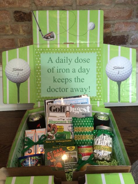 Golf Lover Gift Basket, Golf Themed Gifts For Boyfriend, Golf Care Package, Golf Gift Wrapping Ideas, Father’s Day Golfing Gift, Cute Golf Gifts For Boyfriend, Homemade Golf Gifts, Golf Theme Gift Basket, Anniversary Gift Ideas For Him Golf