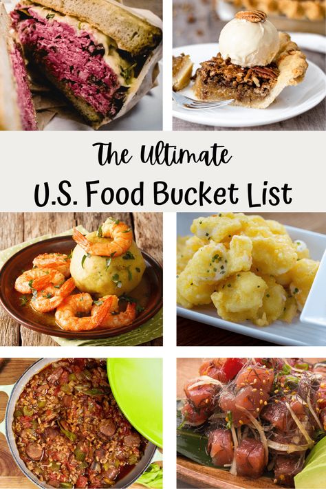 A chef’s Food Bucket List. The ultimate bucket list for foodies and food lovers! If you are living or traveling in the US, these are the 20 best foods in the U.S. that you MUST eat at least once, and where to find them! #FoodBucketList #foodie #Foodlover Food Bucket List, American Foods, State Foods, Ultimate Bucket List, Food Experiences, A Chef, American Food, Foodie Travel, Food App