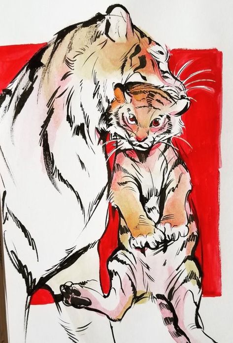 Tiger Drawings, Animals Abstract, Tier Tattoo, Big Cats Art, Tiger Art, Animal Illustrations, Animal Sketches, A Tiger, Arte Animal