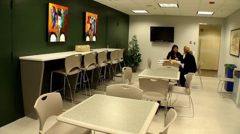 Work Canteen, Teachers Lounge Decor, Employee Lounge, Break Room Design, Break Area, Birthing Suite, School Office Decor, Staff Lounge, Shared Office Space