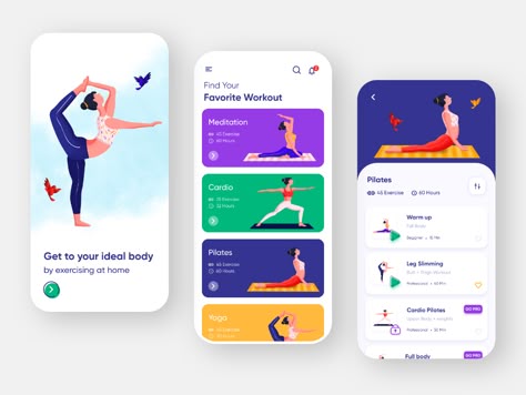 Gym App, Celebrities Tattoos, Ui Design Mobile, Yoga App, App Design Layout, Medical App, Wellness Apps, Mobile Application Design, Mobile App Design Inspiration