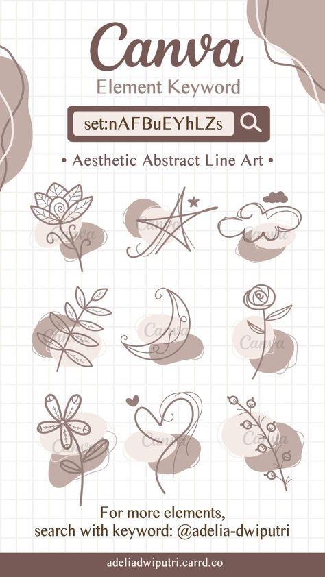 Aesthetic Abstract Line Art | Canva Pro Eleme Canva Sets, Creative School Project Ideas, Keyword Elements Canva, Canva Elements Keyword, Desain Editorial, Hex Color Palette, Canvas Learning, Blog Graphics, Canva Element