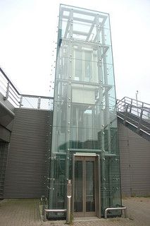 A glass elevator | Flickr - Photo Sharing! Stair Elevator, House Lift, Elevator Interior, Elevator Design, Glass Lift, Glass Elevator, Glass Structure, Lift Design, Glass Facades