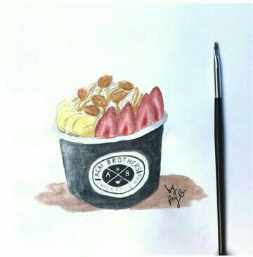 Shout out to @renyqh for such an amazing detailed drawing of our @acaibrothers_liverpool Acai Bowl. Even though @renyqh is situated outside of Australia, she did not hesitate to express her creativity with our bowls! Very well done and thank you once again from the team at @acaibrothers_liverpool We look forward to sharing more of your amazing work 👊👏👌🍌🍉🍎🍇😘🌴🍂 Acai Brothers Liverpool Coming Soon! Press the FOLLOW button within Instagram & www.facebook.com Acai Bowl Drawing, Acai Bowl Illustration, Bowl Illustration, Working Drawing, Pong Table, Follow Button, Your Amazing, Well Done, Art Class