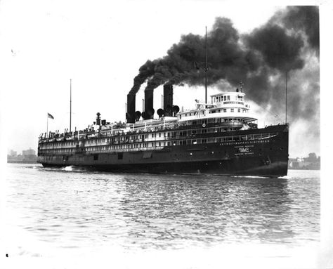 That time they torched the Great Lakes' largest luxury steamship | MLive.com General Carrera Lake, Tupper Lake New York, Biggest Ship In The World, Great Lakes Naval Training Center, Freighters Great Lakes, Great Lakes Ships, Lakefront Property, Romantic Cruise, Lake Trip