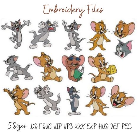 Cartoon Embroidery Machine Design Tom And Jerry Embroidery, Cartoon Embroidery, Tom And Jerry, Machine Design, Embroidery Machine, Machine Embroidery Designs, Embroidery Design, Machine Embroidery, Embroidery Designs