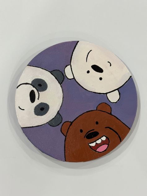 Mini Canvas Oil Painting for Sale Creative Art Studio, Diy Canvas Art Easy, Bear Paintings, Canvas Oil Painting, Cute Canvas Paintings, Oil Painting For Sale, Cute Canvas, We Bare Bears, Bare Bears