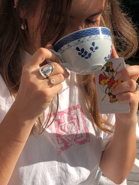 Coastal Cottage Core, Tumblr Core, Aesthetic Tea, Tea Aesthetic, Summer Outfits Aesthetic, Vintage Tea Cup, Blue Aesthetic Pastel, Downtown New York, Summer Wines