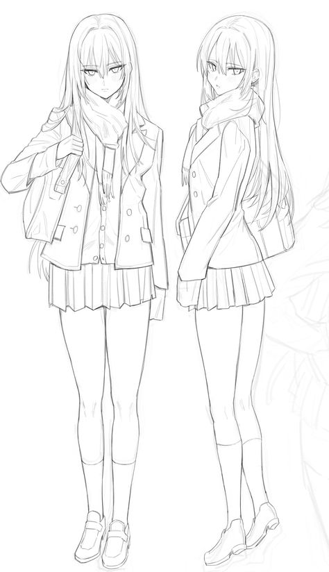 A Silent Voice Manga, Girl Anatomy, Body Type Drawing, Human Body Drawing, Anime Lineart, Oc Drawings, Coloring Book Art, Geek Culture, Character Creation