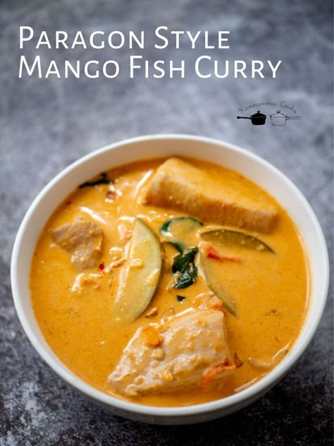 Paragon Style Fish Mango Curry With Coconut Milk - Kannamma Cooks Mango Chutney Fish, Mango Fish Curry Kerala, Fish Mango Curry, North Indian Vegetarian Recipes, Kannamma Cooks, Mango Fish, Indian Fish Recipes, Food Kerala, Fish Curry Indian