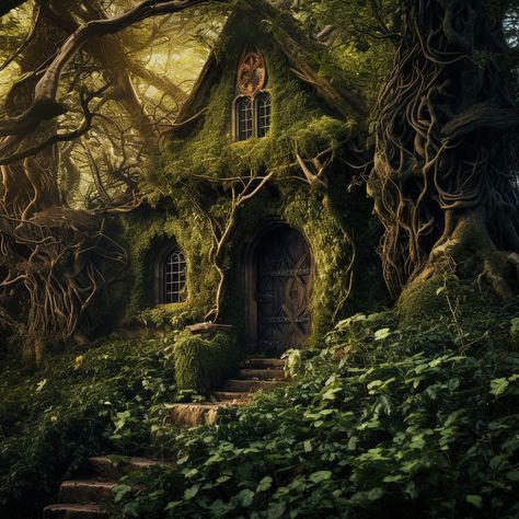 Overgrown Vines, Witch Cabin, Cottage Witch Aesthetic, Witch Hut, Witch's House, Witches Cottage, Witchy House, Vine Drawing, Witches House