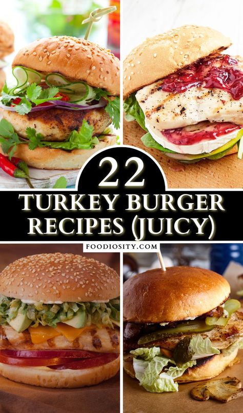 Who said burgers can't be both juicy and healthy? Discover those 22 turkey burger recipes that masterfully combine flavor and texture. Craving a delicious twist on a classic favorite? Tap to explore these mouthwatering creations! #TurkeyBurgerRecipes Turkey Burger Toppings Ideas, Turkey Burger Ideas, Turkey Burger Toppings, Turkey Burgers Recipes, Hamburger Recipes Patty, Turkey Chops, Best Turkey Burgers, Easy Burger Recipe, Patty Recipe