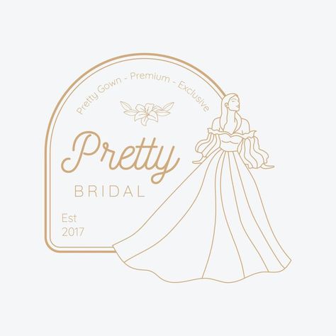 Dress Logo Design Ideas, Bridal Logo Design, Dress Shop Logo, Clothing Boutique Interior, Bridal Logo, Gown Rental, Dress Logo, Wedding Dress Brands, Magic Dress