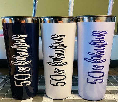 Excited to share this item from my #etsy shop: 50 and Fabulous 22 oz Stainless Tumbler, 50th Birthday Gift, Fifty and FabulousTumbler, 50th Tumbler, Best Friend Gift, Girls Trip Fifty And Fabulous, Christmas Gifts For Aunts, Coffee Cup Photo, Aunt Birthday, Gold Tumbler, 40 And Fabulous, Personalized Wine Glasses, 50 And Fabulous, Birthday Cup