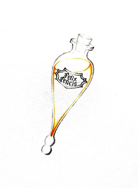 felix felicis 
potion
harry potter 
liquid luck Felix Felicis Drawing, Liquid Luck Tattoo, Felix Felicis Tattoo, Liquid Luck, Luck Tattoo, Felix Felicis, Harry Potter Logo, Hp Tattoo, Harry Potter Tattoo