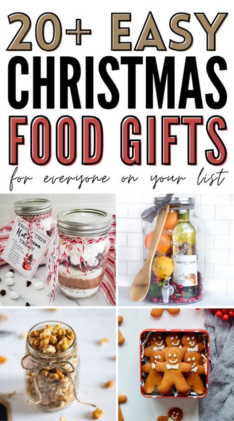 21 DIY Edible Christmas Gift Ideas - Looking for some homemade Christmas food gift ideas? Discover 21 easy recipes to make as edible Christmas gifts for your friends, family, or coworkers. Great for adding to a jar or a gift basket. Edible Gift Ideas Christmas, Cheap Edible Christmas Gifts, Homemade Edible Gifts For Christmas, Inexpensive Diy Christmas Gifts For Coworkers, Food Presents Christmas, Homemade Christmas Gift Basket Ideas, Food Gifts To Make For Christmas, Diy Bulk Gift Ideas, Homemade Holiday Food Gifts