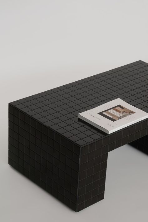 Tile-style Black Tile Table, Tiled Furniture, Tiled Table, Mosaic Coffee Table, Pop Art Decor, Tile Furniture, Tiled Coffee Table, Tile Table, Black Chocolate