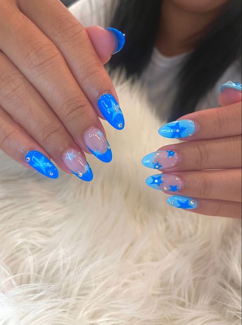 Stars Nails, Beachy Nails, Summery Nails, Vacation Nails, Acrylic Nails Coffin Short, Short Acrylic Nails Designs, Star Nails, Nails 2024, Beach Nails