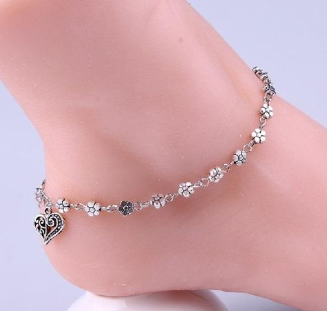 Top 25 Latest Anklet Designs For Girls Payal Designs Silver, Silver Anklets Designs, Anklet Designs, Heart Anklet, Beaded Ankle, Ankle Jewelry, Women Anklets, Ankle Chain, Silver Anklets