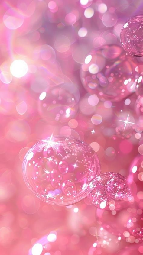 Pink Bubble Wallpaper, Crystal Phone Wallpaper, Wallpaper Backgrounds Stars, Bubbles Aesthetic, Aesthetic Mobile Wallpaper, July Aesthetic, Pink Aesthetic Moodboard, Aesthetic Mobile, Lady In Pink