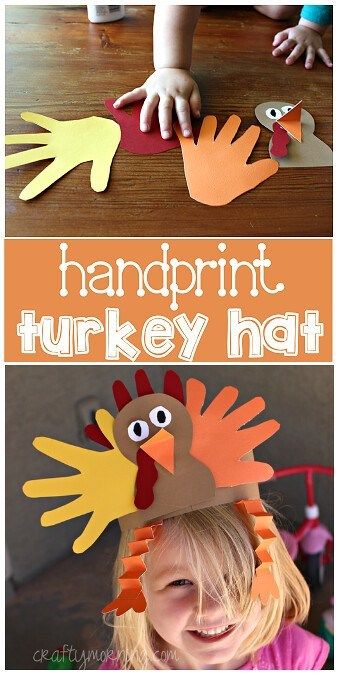 Turkey Thanksgiving Craft, Handprint Turkey, Thanksgiving Art Projects, Thanksgiving Turkey Craft, Turkey Handprint, Turkey Hat, Thanksgiving Projects, Thanksgiving Craft, Hat Art