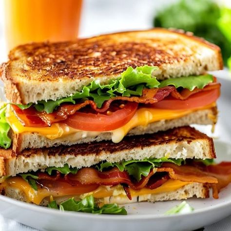 BLT Grilled Cheese Sandwich Blt Grilled Cheese Sandwich, Sourdough Grilled Cheese, Ultimate Blt, Blt Grilled Cheese, Grilled Cheese With Tomato, Coconut Bacon, Blt Sandwich, Juicy Tomatoes, Cheese Sandwich