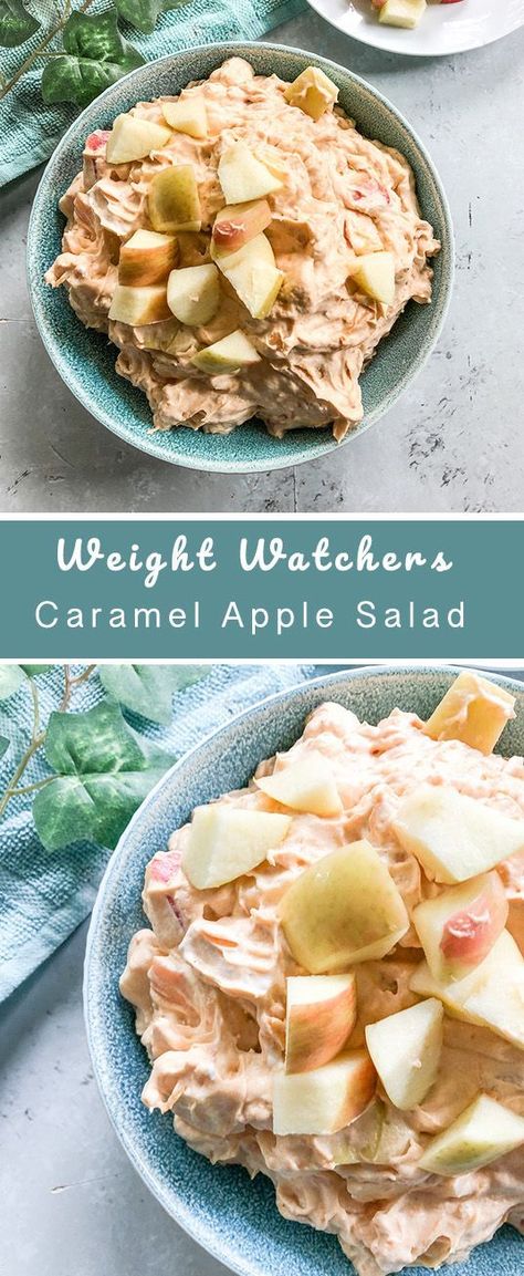 Ww Apple Desserts Weight Watcher Recipes, Apple Caramel Salad, Weight Watcher Apple Desserts, Weight Watchers Fall Desserts, Ww Apple Dessert, Ww Before And After Pictures, Weight Watchers Salad Recipes, Fall Weight Watchers Recipes, Ww Salad Recipes